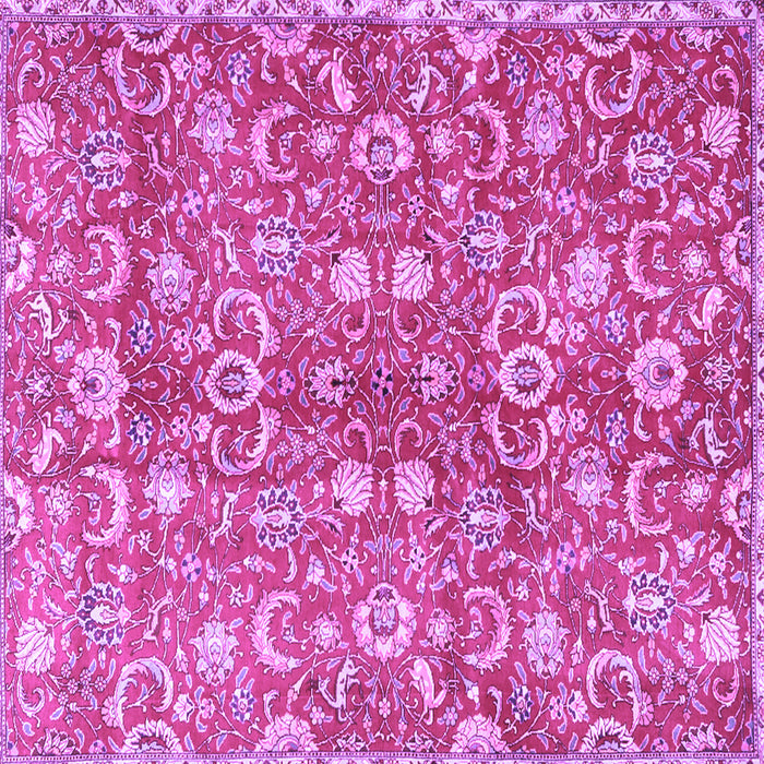 Square Machine Washable Persian Purple Traditional Area Rugs, wshtr3878pur
