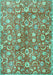 Machine Washable Persian Turquoise Traditional Area Rugs, wshtr3878turq