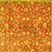 Square Machine Washable Persian Yellow Traditional Rug, wshtr3878yw