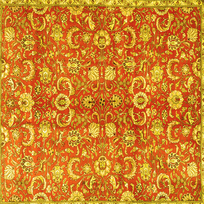 Square Persian Yellow Traditional Rug, tr3878yw