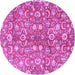 Round Persian Purple Traditional Rug, tr3878pur