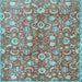 Square Persian Light Blue Traditional Rug, tr3878lblu