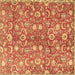 Square Machine Washable Persian Brown Traditional Rug, wshtr3878brn