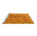 Sideview of Machine Washable Persian Yellow Traditional Rug, wshtr3878yw