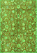 Serging Thickness of Machine Washable Persian Green Traditional Area Rugs, wshtr3878grn