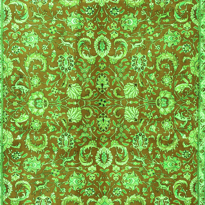 Serging Thickness of Machine Washable Persian Green Traditional Area Rugs, wshtr3878grn