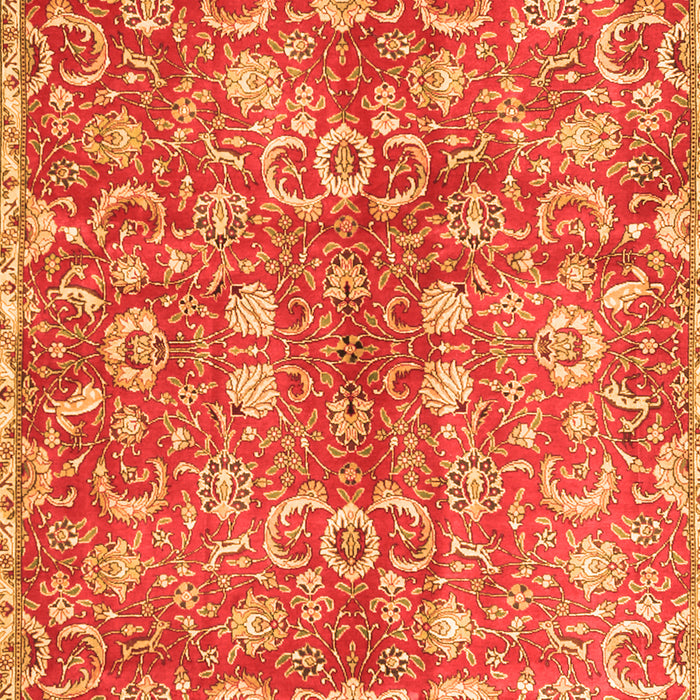 Serging Thickness of Machine Washable Persian Orange Traditional Area Rugs, wshtr3878org