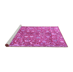 Sideview of Machine Washable Persian Purple Traditional Area Rugs, wshtr3878pur