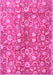 Machine Washable Persian Pink Traditional Rug, wshtr3878pnk