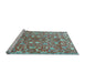 Sideview of Machine Washable Persian Light Blue Traditional Rug, wshtr3878lblu