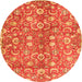 Machine Washable Persian Orange Traditional Area Rugs, wshtr3878org