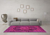 Machine Washable Persian Pink Traditional Rug, wshtr3879pnk