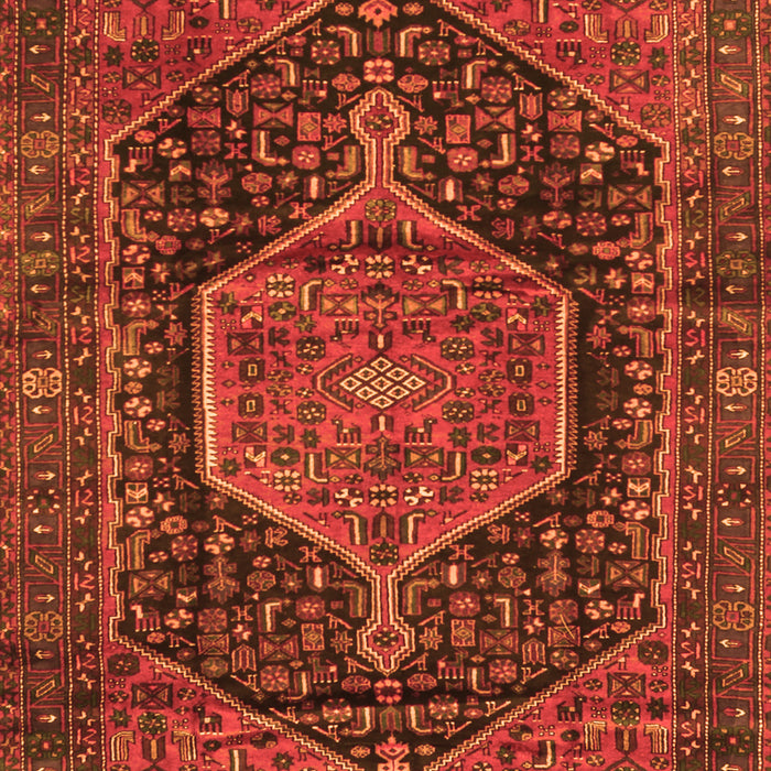 Serging Thickness of Machine Washable Persian Orange Traditional Area Rugs, wshtr3879org