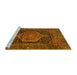 Sideview of Machine Washable Persian Yellow Traditional Rug, wshtr3879yw