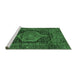 Sideview of Machine Washable Persian Emerald Green Traditional Area Rugs, wshtr3879emgrn