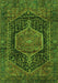 Serging Thickness of Machine Washable Persian Green Traditional Area Rugs, wshtr3879grn