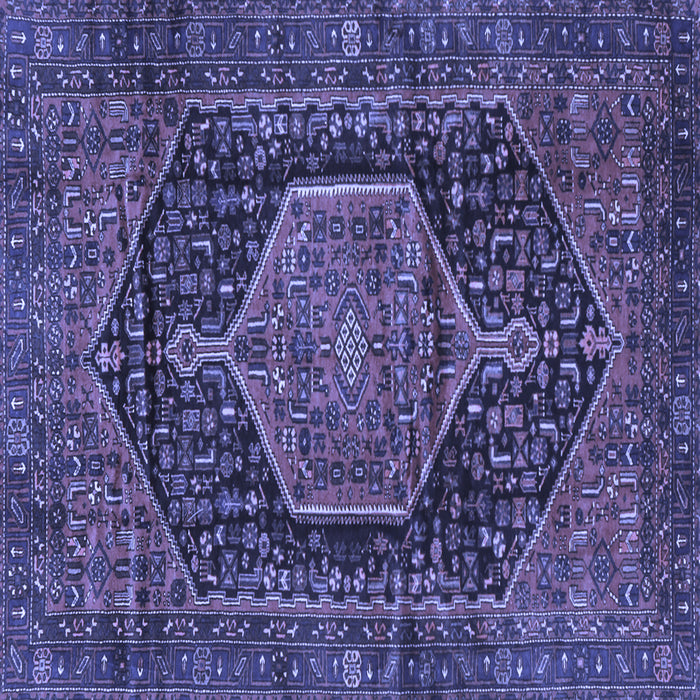 Square Persian Blue Traditional Rug, tr3879blu