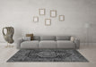 Machine Washable Persian Gray Traditional Rug in a Living Room,, wshtr3879gry