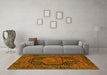 Machine Washable Persian Yellow Traditional Rug in a Living Room, wshtr3879yw