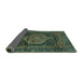 Sideview of Persian Turquoise Traditional Rug, tr3879turq