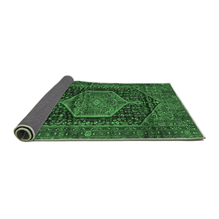Sideview of Persian Emerald Green Traditional Rug, tr3879emgrn