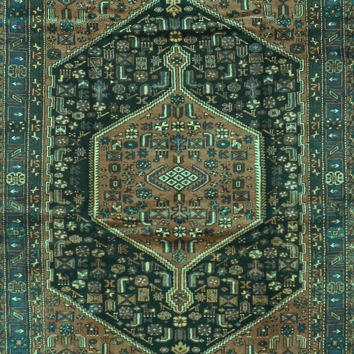 Machine Washable Persian Turquoise Traditional Area Rugs, wshtr3879turq