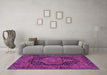 Machine Washable Persian Purple Traditional Area Rugs in a Living Room, wshtr3879pur