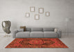 Machine Washable Persian Orange Traditional Area Rugs in a Living Room, wshtr3879org