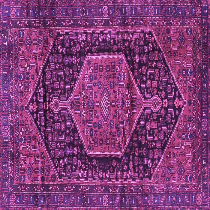 Square Persian Purple Traditional Rug, tr3879pur