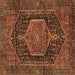 Square Persian Brown Traditional Rug, tr3879brn