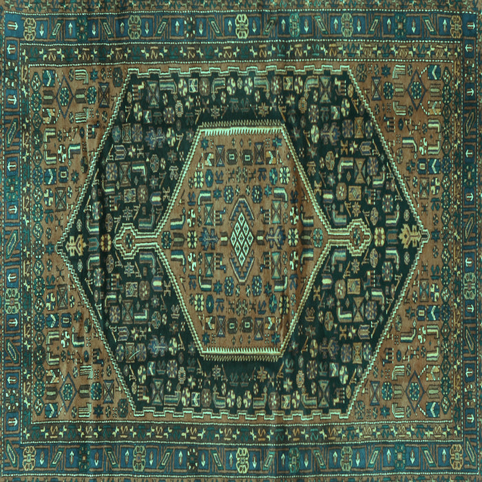 Square Persian Turquoise Traditional Rug, tr3879turq