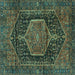 Square Persian Turquoise Traditional Rug, tr3879turq