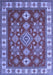 Machine Washable Geometric Blue Traditional Rug, wshtr387blu