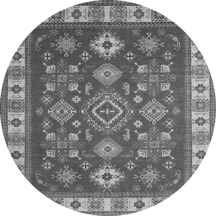 Machine Washable Geometric Gray Traditional Rug, wshtr387gry