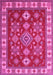 Machine Washable Geometric Pink Traditional Rug, wshtr387pnk