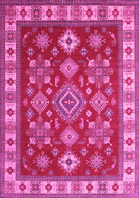 Geometric Pink Traditional Rug, tr387pnk