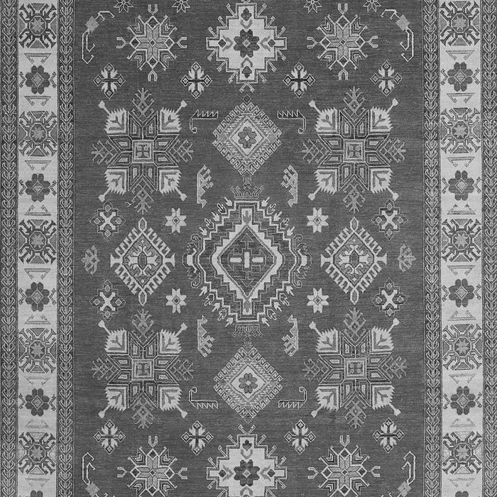 Serging Thickness of Machine Washable Geometric Gray Traditional Rug, wshtr387gry