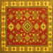 Square Geometric Yellow Traditional Rug, tr387yw