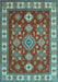 Machine Washable Geometric Light Blue Traditional Rug, wshtr387lblu