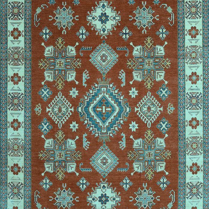 Machine Washable Geometric Light Blue Traditional Rug, wshtr387lblu
