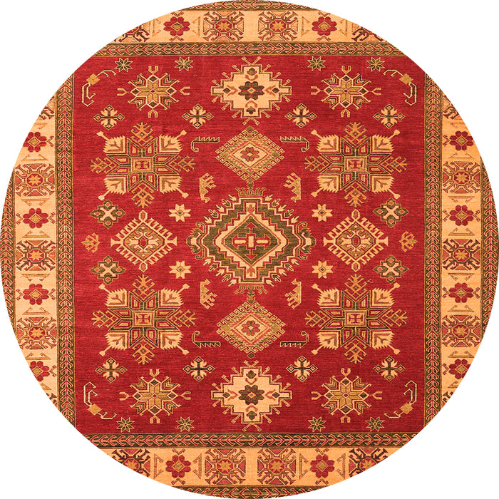 Machine Washable Geometric Orange Traditional Area Rugs, wshtr387org