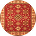 Machine Washable Geometric Orange Traditional Area Rugs, wshtr387org