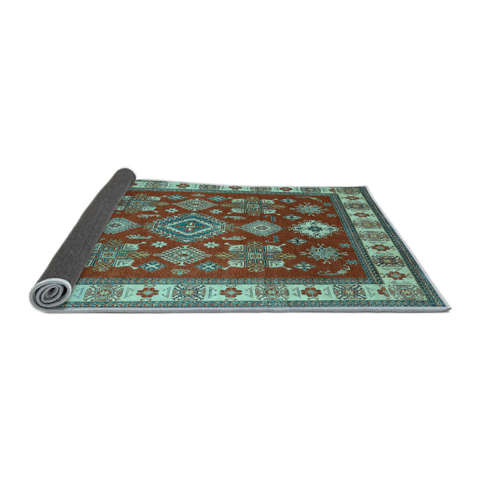 Sideview of Geometric Light Blue Traditional Rug, tr387lblu