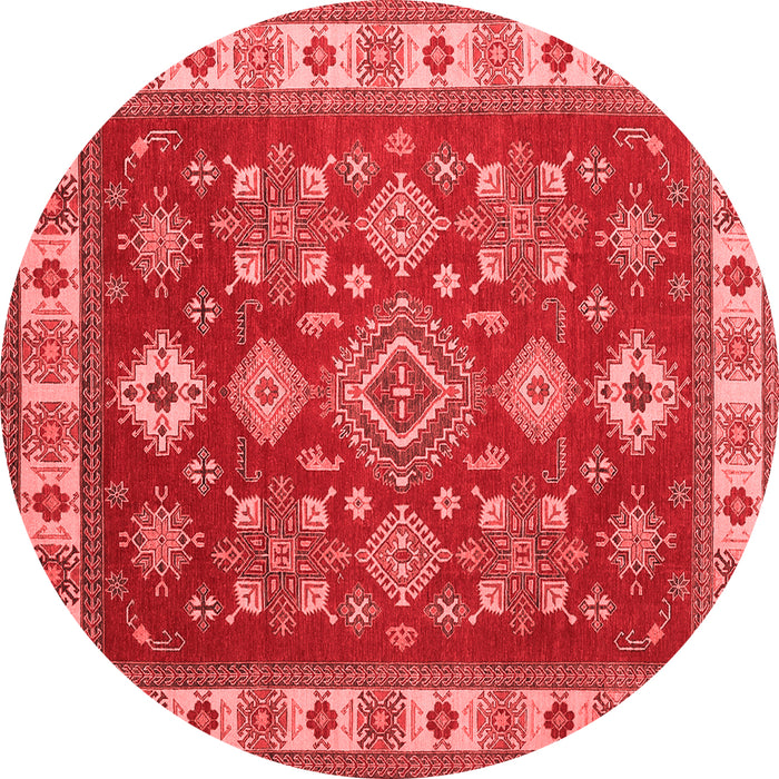 Geometric Red Traditional Rug, tr387red