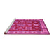 Sideview of Machine Washable Geometric Pink Traditional Rug, wshtr387pnk