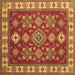 Square Geometric Brown Traditional Rug, tr387brn