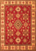 Serging Thickness of Machine Washable Geometric Orange Traditional Area Rugs, wshtr387org