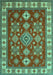 Machine Washable Geometric Turquoise Traditional Area Rugs, wshtr387turq