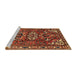 Sideview of Machine Washable Traditional Saffron Red Rug, wshtr388