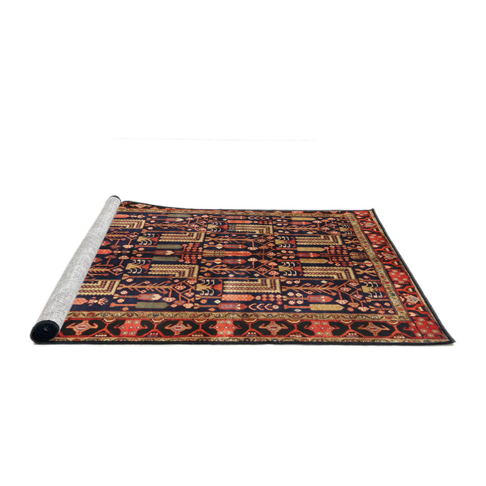Sideview of Machine Washable Traditional Vermilion Red Rug, wshtr3880